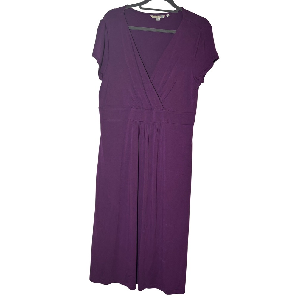 Boden Wrap Dress Women's Purple Excellent Empire Waist Midi WH264 Size 16L